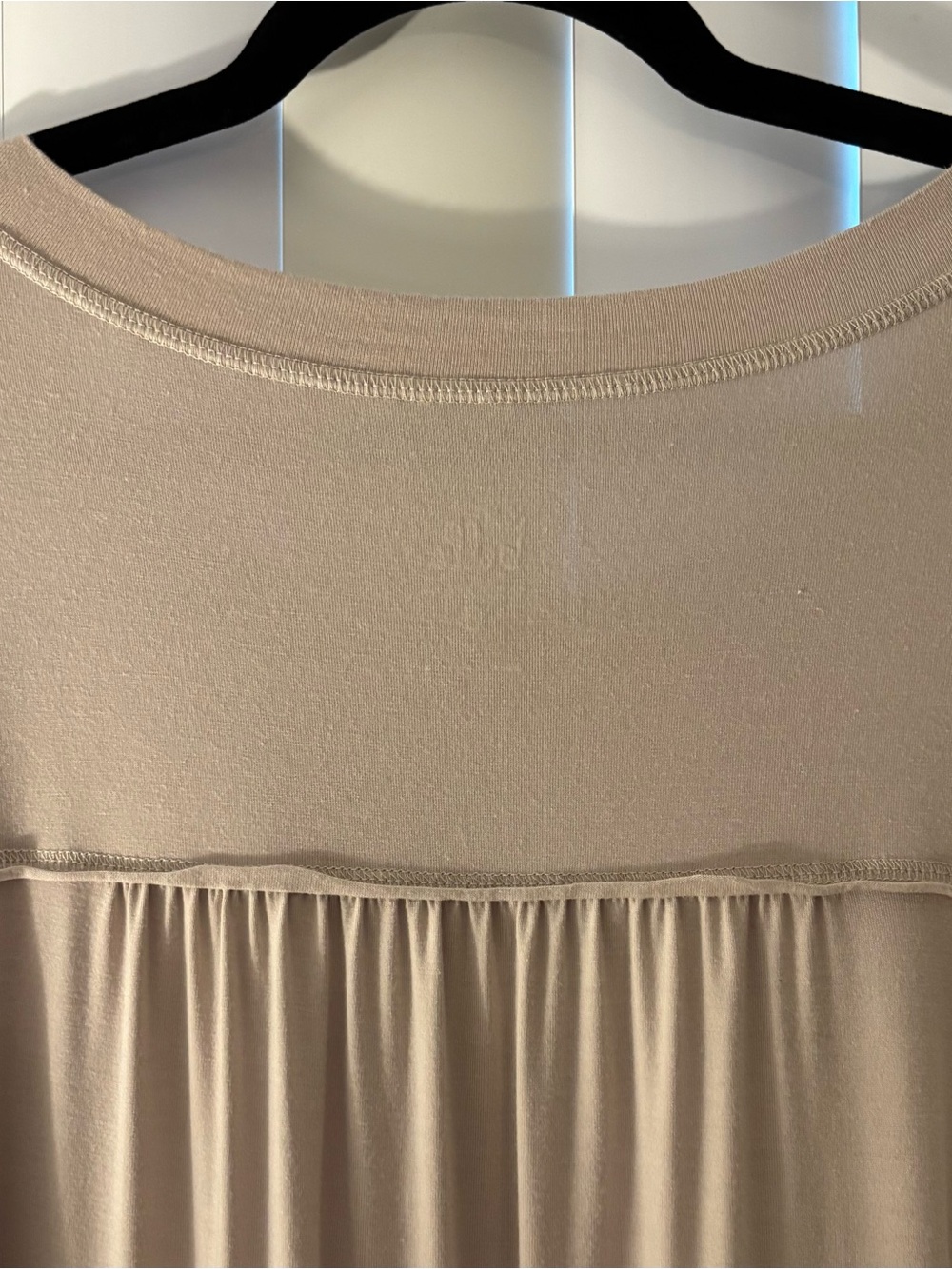 Belle Kim Gravel Long-Sleeve Scoop Neck Women’s Top Tan Size L - Picture 5 of 9